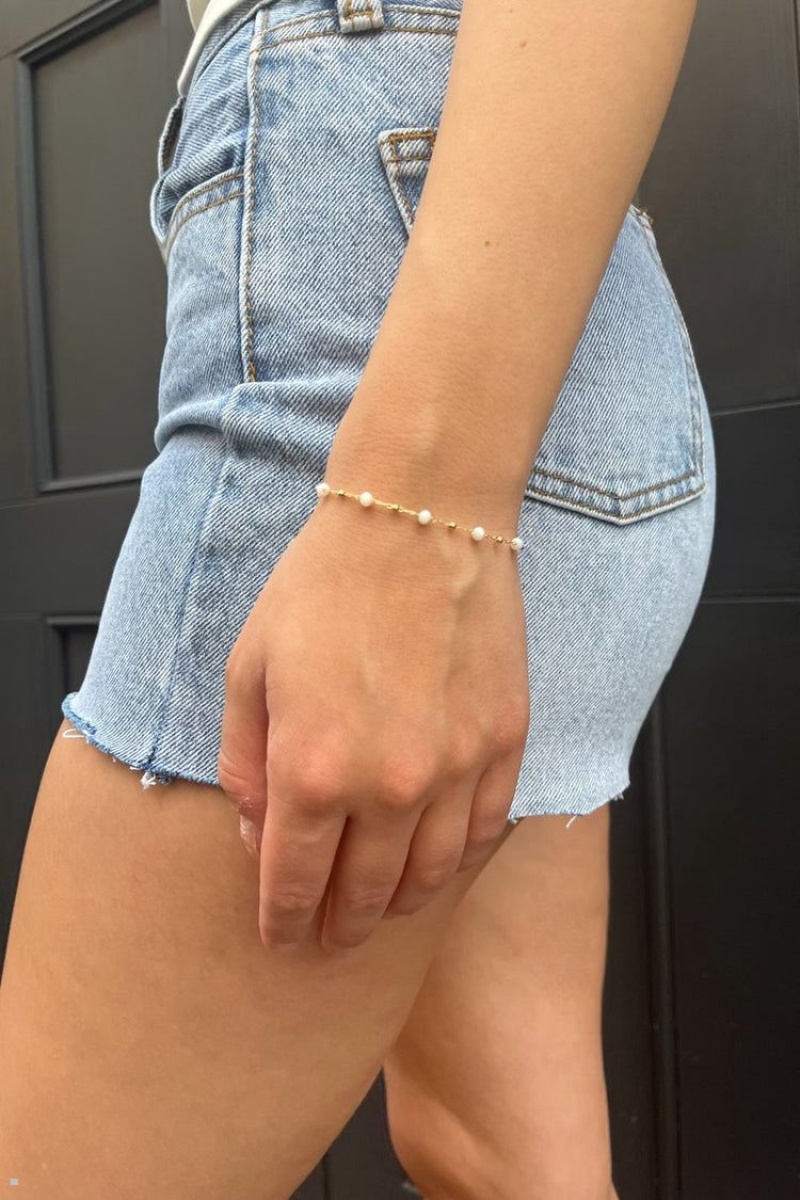 Bracelet Brandy Melville White Bead Cuivre | RPE-00196584